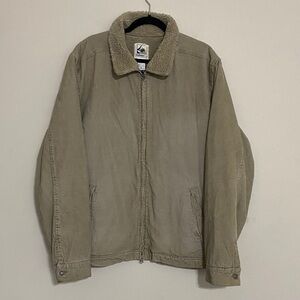 Vintage Hollister Jacket coat corduroy men XL Sherpa lined full zip comfy cream